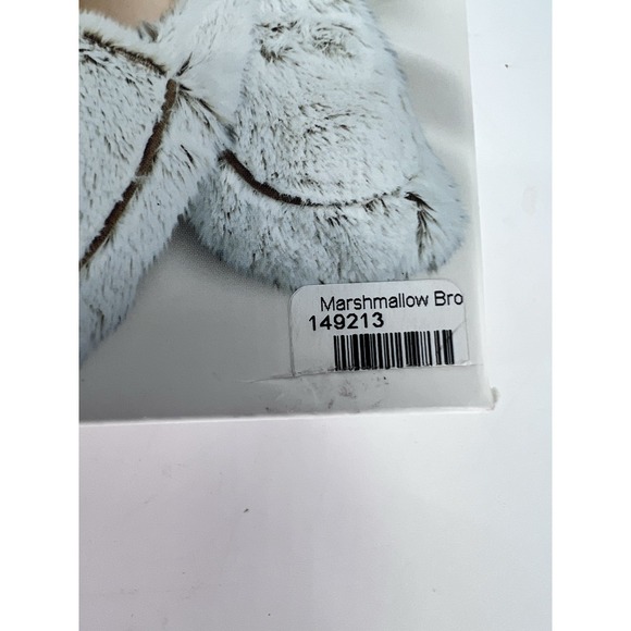 Warmies Slippers Microwavable Lavender Scented Plush Heatable Faux Fur Brown - Picture 2 of 6